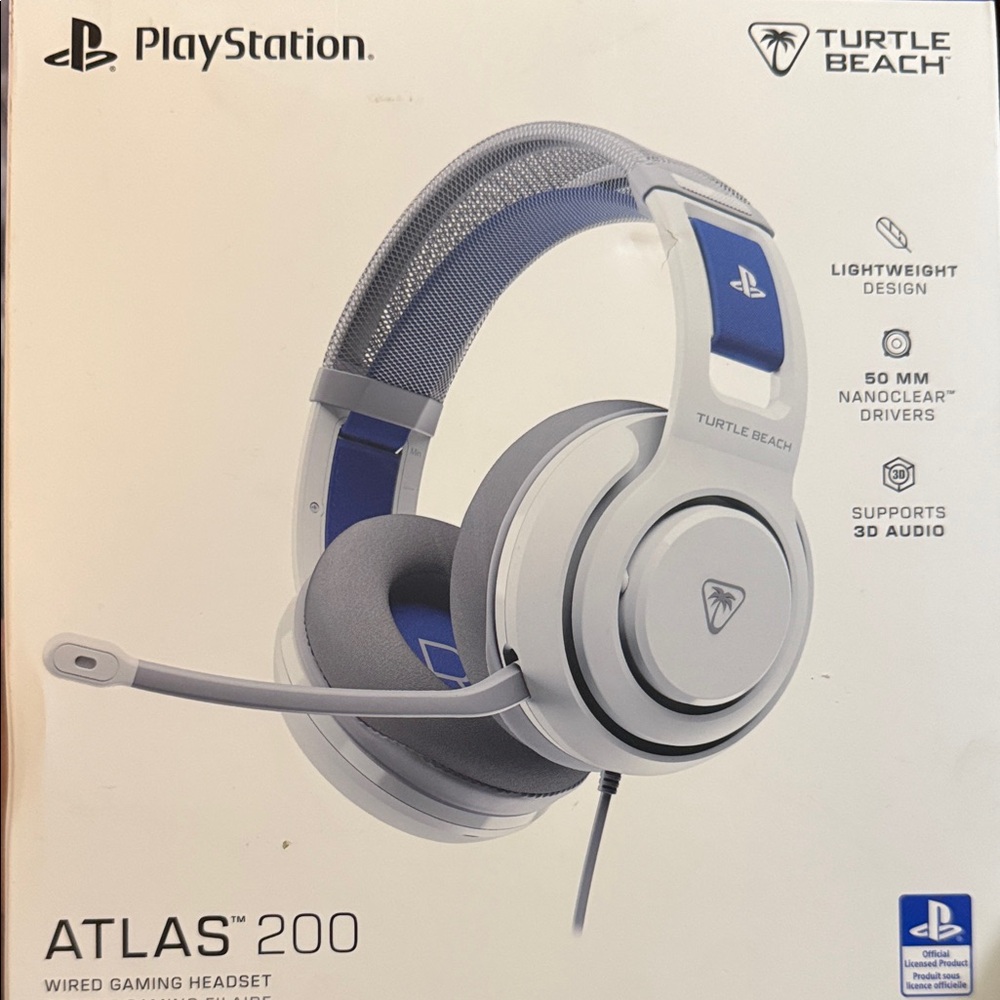 Atlas 200 Wired Gaming Headset - White and Blue